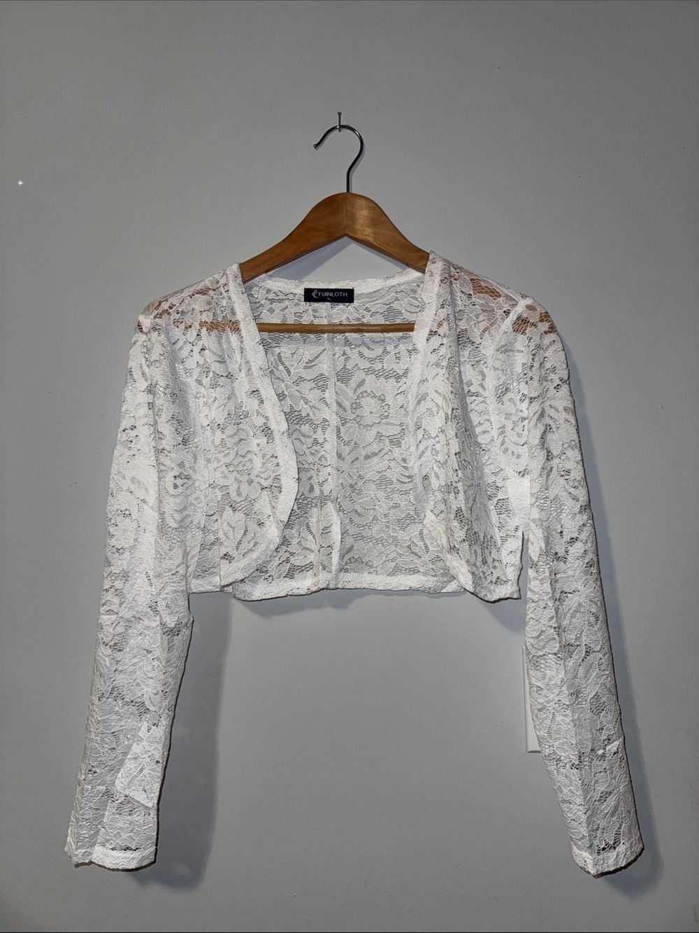White Lace Cropped Bolero Jacket